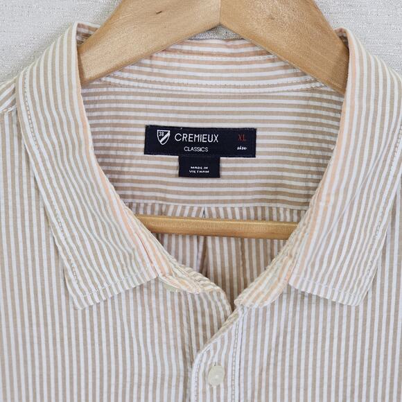 DANIEL CREMIEUX CLASSICS Shirt Mens XL 100% Linen Short Sleeve ButtonUp Pockets - Picture 2 of 10